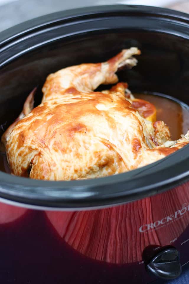 Crockpot Rotisserie Chicken - Fast and Slow Cooking