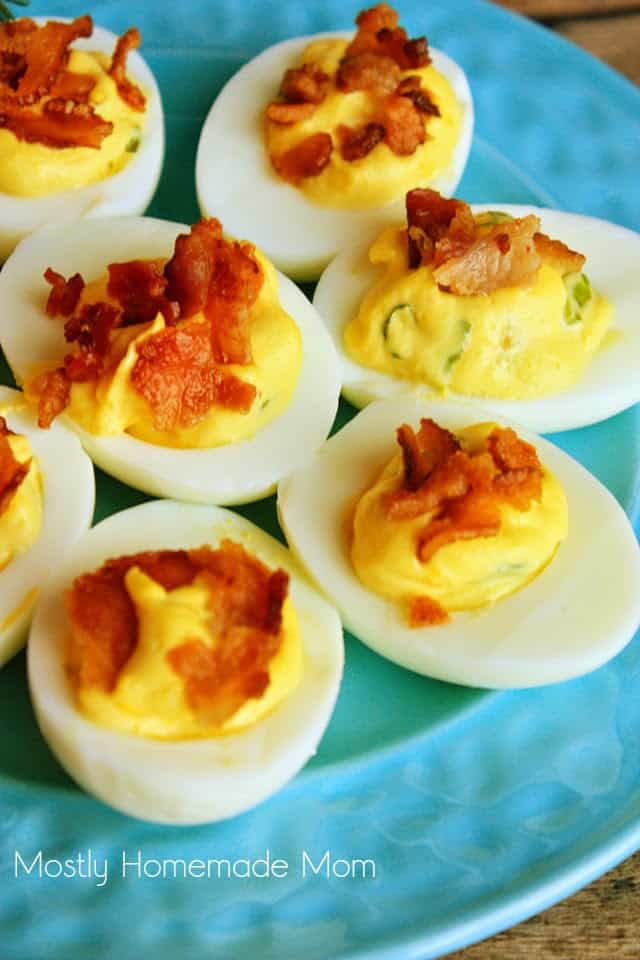 BLT Deviled Eggs - Mostly Homemade Mom