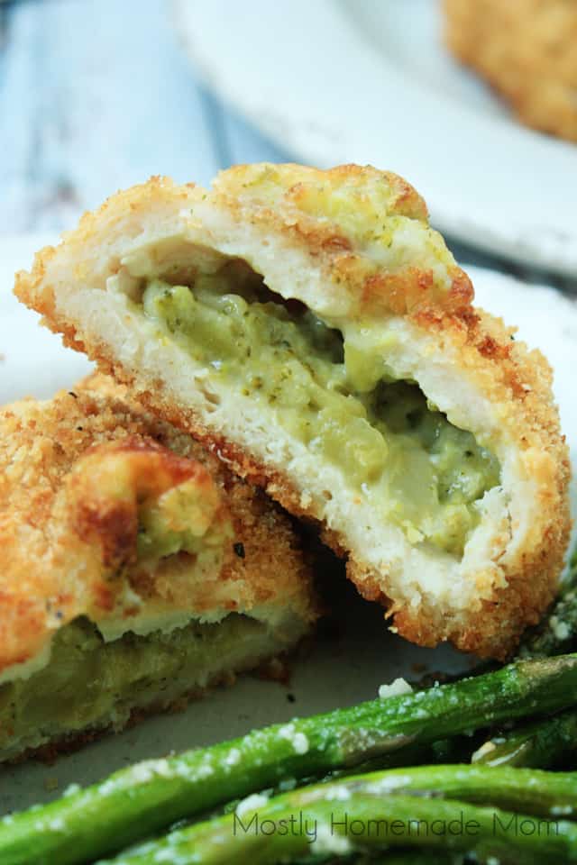 Roasted Asparagus Parmesan with Barber Foods Stuffed Chicken Breasts ...