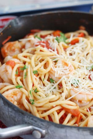 Spicy Shrimp Pasta - Mostly Homemade Mom